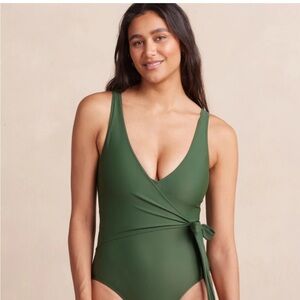 Summersalt Deep Green Wrap One-Piece Swimsuit